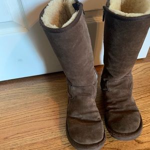Ugg Australia tall brown leather suede zipper Fall boots Women’s U.S. 7